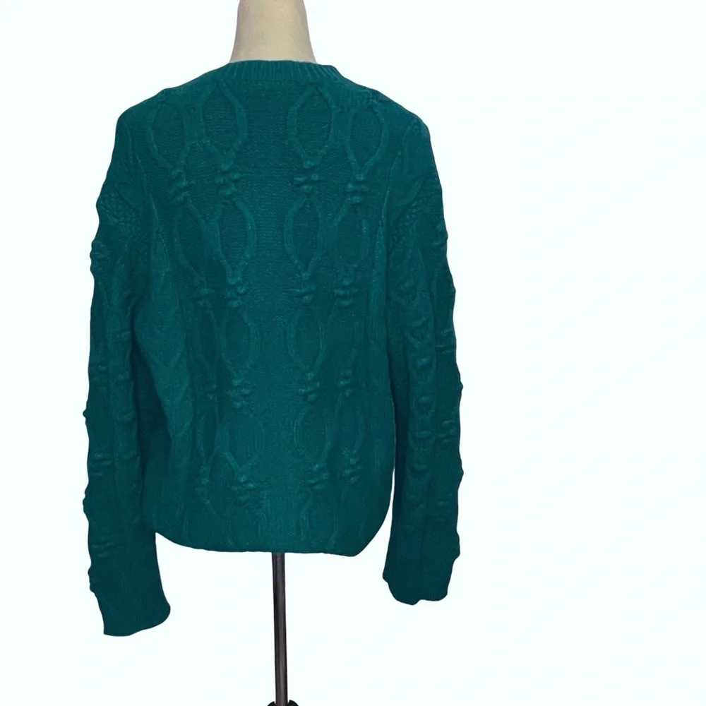 Ann Taylor green pom pom cardigan